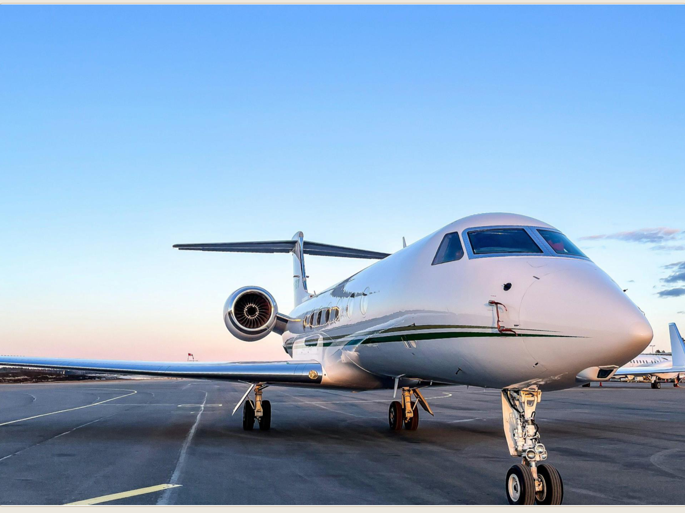 Business jet on apron